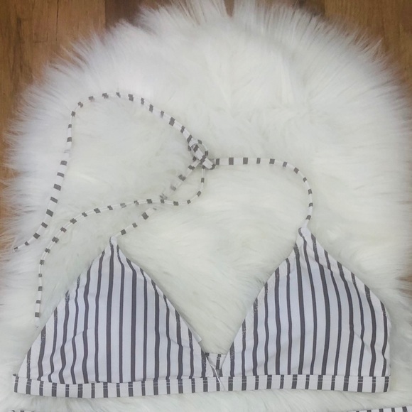 Zaful Brown Striped High Rise Bikini Size XXL - Picture 2 of 9